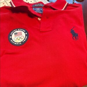 Polo by Ralph Lauren mens Red Olympic Team Polo Shirt